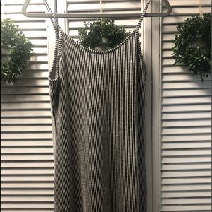 Lush black and white seersucker dress